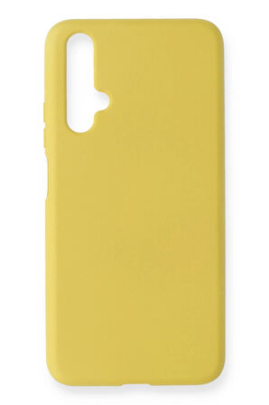 Huawei Honor 20 Kılıf Nano içi Kadife Silikon - Sarı