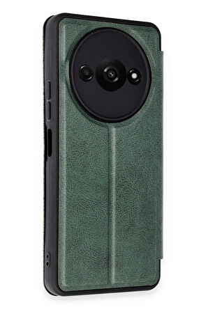 Xiaomi Redmi A3 4G Kılıf Flip Cover - Koyu Yeşil