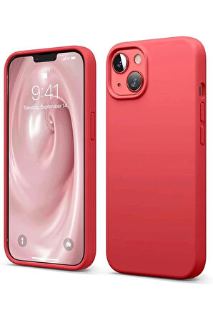 iPhone 14 Kılıf First Silikon - Kırmızı