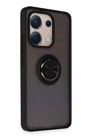 Xiaomi Redmi Note 13 4G Kılıf Montreal Yüzüklü Silikon Kapak - Siyah