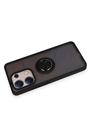 Xiaomi Redmi Note 13 4G Kılıf Montreal Yüzüklü Silikon Kapak - Siyah