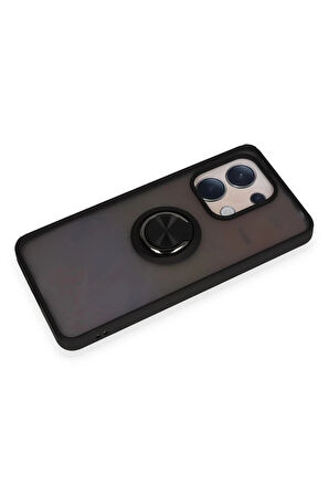 Xiaomi Redmi Note 13 4G Kılıf Montreal Yüzüklü Silikon Kapak - Siyah