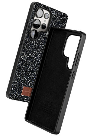 Onegif Samsung Galaxy S25 Ultra Bright Simli Kapak - Siyah