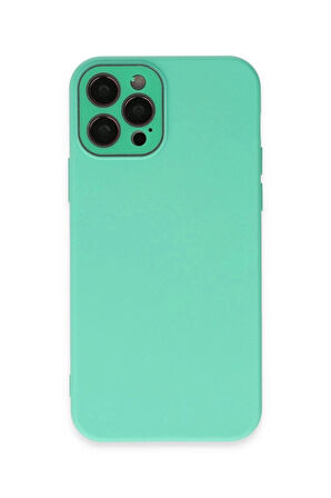 iPhone 12 Pro Kılıf Lansman Glass Kapak - Turkuaz
