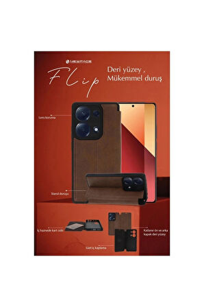 iPhone 14 Pro Kılıf Flip Cover - Kırmızı