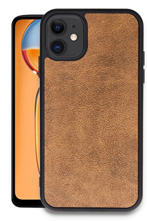 iPhone 11 Kılıf Aras Deri Kapak - Taba