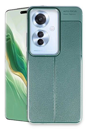 Oppo Reno 11F Kılıf Auto Focus Kapak - Koyu Yeşil