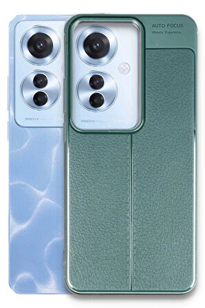 Oppo Reno 11F Kılıf Auto Focus Kapak - Koyu Yeşil