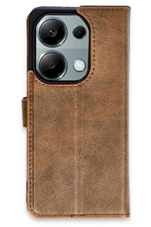 Xiaomi Redmi Note 13 Pro 4G Kılıf Trend S Plus Kapaklı Kılıf - Taba