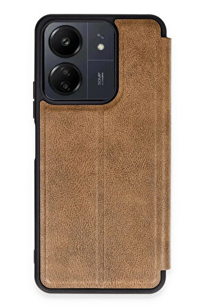 Xiaomi Redmi 13C Kılıf Flip Cover - Taba
