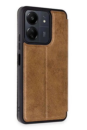 Xiaomi Redmi 13C Kılıf Flip Cover - Taba