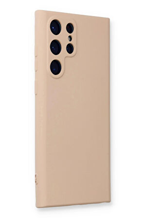 Samsung Galaxy S24 Ultra Kılıf Nano içi Kadife Silikon - Pudra