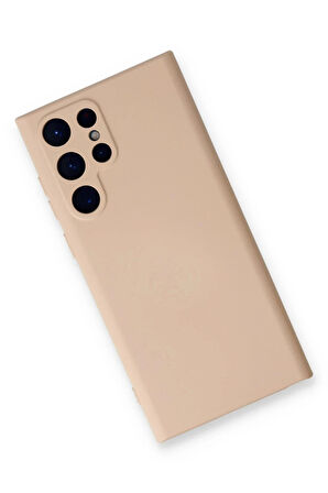 Samsung Galaxy S24 Ultra Kılıf Nano içi Kadife Silikon - Pudra