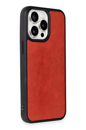 iPhone 15 Pro Kılıf Aras Deri Kapak - Kırmızı