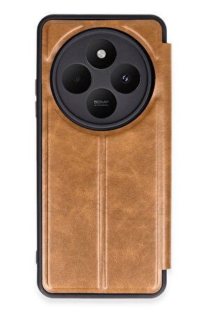 Xiaomi Redmi 14C Kılıf Flip Cover - Taba