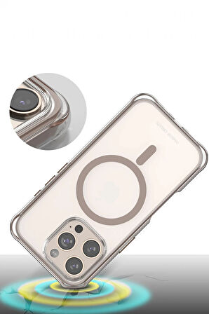 Apple iPhone 15 Pro Max Hulk Magsafe Kapak - Titan Gri