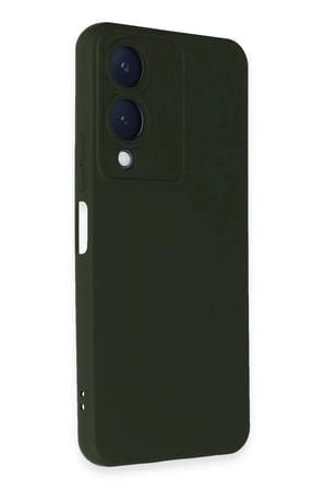 Vivo Y17S Kılıf Nano içi Kadife Silikon - Koyu Yeşil