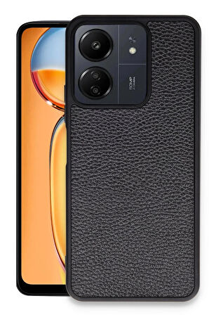 Xiaomi Redmi 13C Kılıf Aras Deri Kapak - Siyah