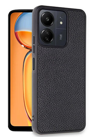 Xiaomi Redmi 13C Kılıf Aras Deri Kapak - Siyah