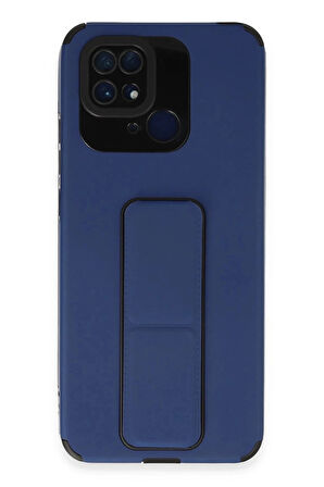 Xiaomi Redmi 10C Kılıf Mega Standlı Silikon - Mavi