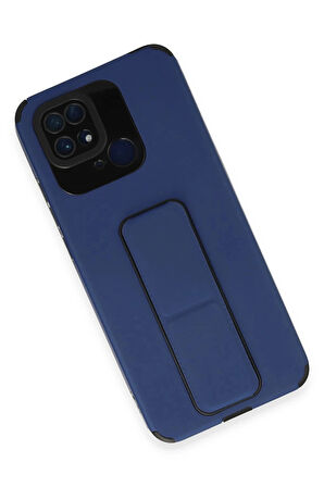 Xiaomi Redmi 10C Kılıf Mega Standlı Silikon - Mavi