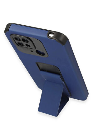 Xiaomi Redmi 10C Kılıf Mega Standlı Silikon - Mavi