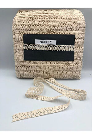 5 Metre Pamuk Dantel Şerit 1.7 Cm Kopanaki Güpür