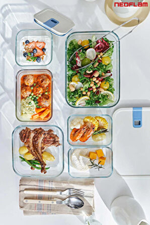 Neoflam Perfect Seal Cam Saklama Kabı Seti 7 Parça