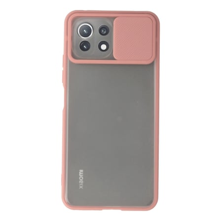 Xiaomi Mi 11 Lite Kılıf Palm Buzlu Kamera Sürgülü Silikon - Pembe iegxx