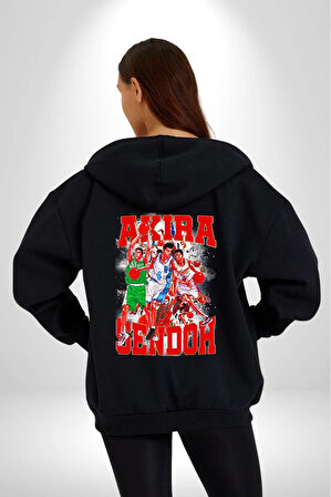 Basketbol Akira Sendoh Anime Slam Dunk Karakter Kadın Erkek Siyah Kapüşonlu Fermuarlı Baskılı Hırka Sweatshirt