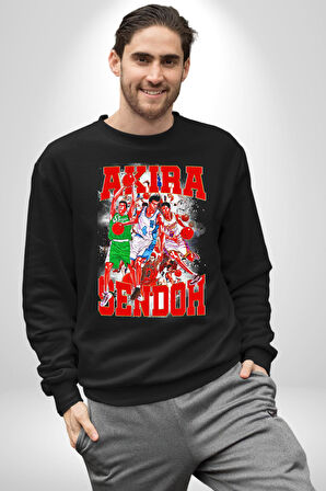 Basketbol Akira Sendoh Anime Slam Dunk Karakter Kadın Erkek Siyah Sweatshirt 
