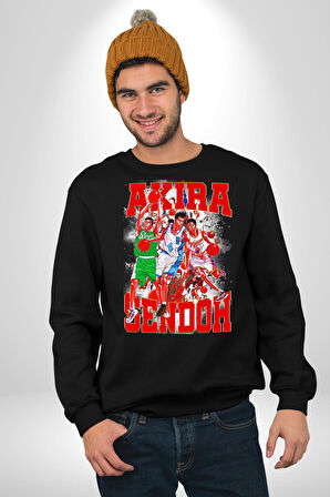 Basketbol Akira Sendoh Anime Slam Dunk Karakter Kadın Erkek Siyah Sweatshirt 
