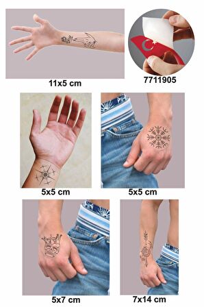 Pusula Gül Desenleri Hint Kınası ile Geçici Dövme Yapma Seti