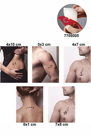 Kalp ve Yıldız Desenleri Hint Kınası ile Geçici Dövme Yapma Seti
