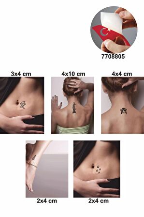 Uzak Doğu Modelleri 5 Adet  Geçici Dövme Kına Şablonu