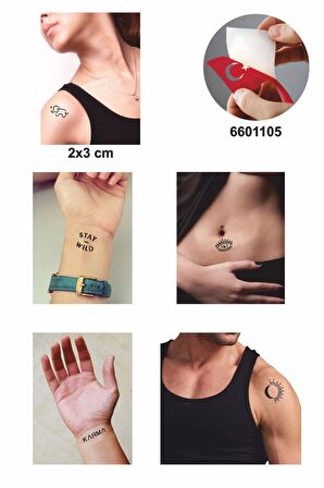 Minimal Desenler 30 Adet Minik desen Geçici Dövme Şablonu