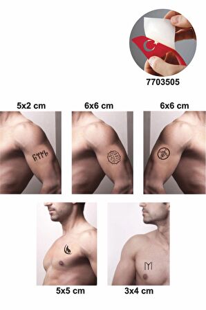 Türk 5 Adet  Geçici Dövme Kına Şablonu