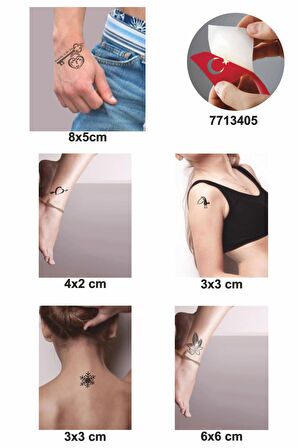 Dürüst Desenler 5 Adet Geçici Dövme Kına Şablonu