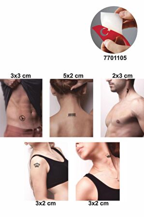 Semboller 5 Adet  Geçici Dövme Kına Şablonu