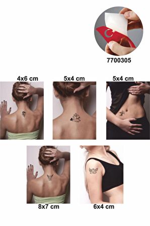 Melek Mi Şeytan Mı 5 Adet  Geçici Dövme Kına Şablonu