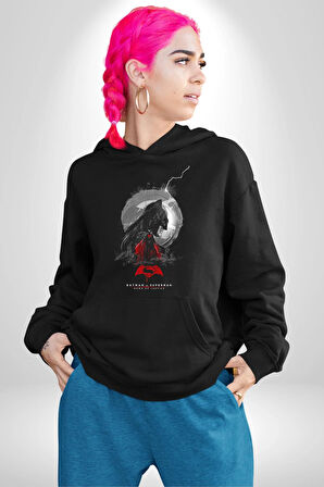 Batman Superman Dawn of Justice Film Karakterleri Kadın Erkek  Siyah Kapüşonlu Sweatshirt Hoodie