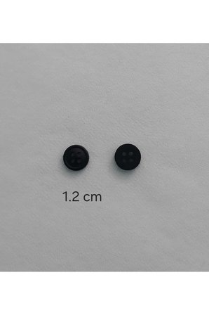 Siyah Renk 1.2 Cm Çapında Polyester Düğme 50 Adet.