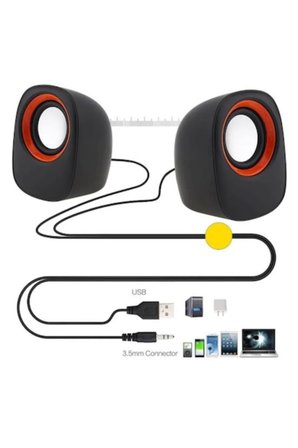 D05 Mini Bilgisayar Hoparlörü 3.5mm Jack+Usb Girişli Kablolu Speaker
