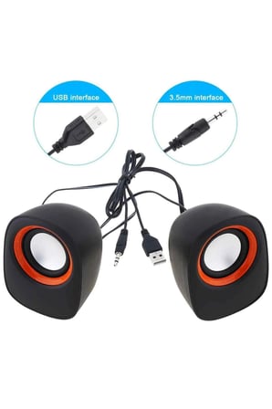 D05 Mini Bilgisayar Hoparlörü 3.5mm Jack+Usb Girişli Kablolu Speaker