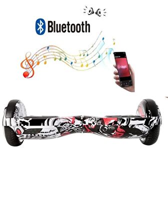 CityMate Elektrikli Kaykay Hoverboard Bluetooth Hoparlörlü 6.5 Inch Grafiti D06