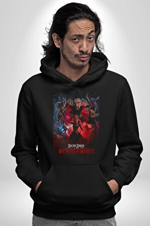 Doctor Strange Kadın Erkek  Siyah Kapüşonlu Sweatshirt Hoodie