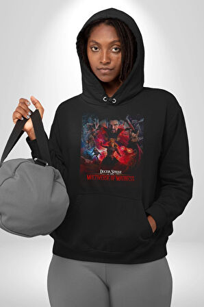 Doctor Strange Kadın Erkek  Siyah Kapüşonlu Sweatshirt Hoodie