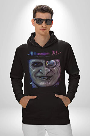 Batman Dönüyor Penguen Adam Silüet Kadın Erkek  Siyah Kapüşonlu Sweatshirt Hoodie