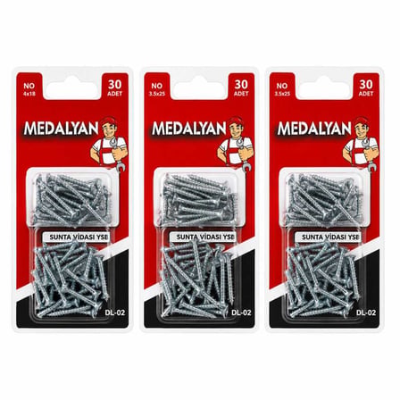 Sunta Vidası 3.5x25 mm 360 Adet Pratik Set
