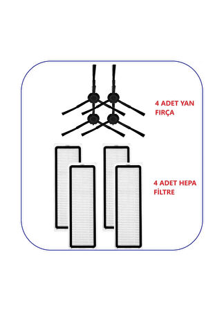 Dream e D10S Plus + Uyumlu Fırça Filtre Toz Torbası Paspas yedek Parçaları